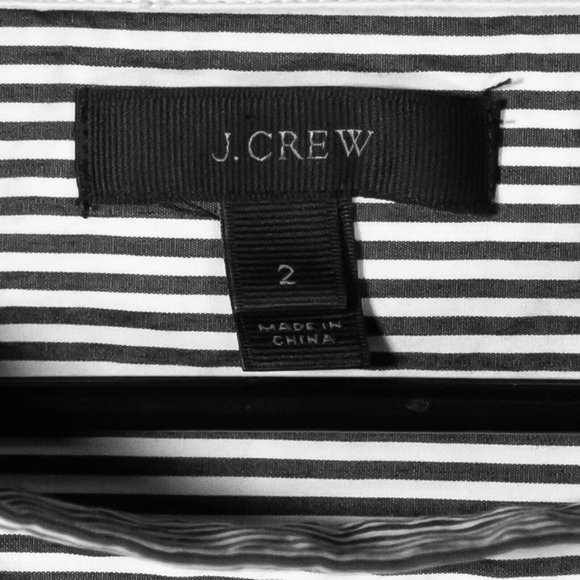 J. Crew Women's Blouse White Black Striped Button Long Sleeve Top Shirt Size 2 - Picture 3 of 8